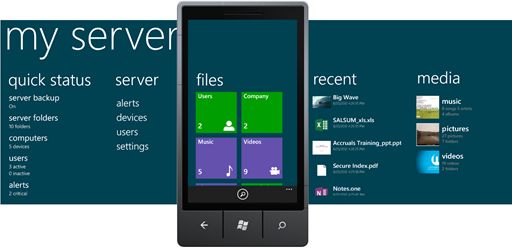 My Server - zarządzanie Windows Server 2012 Essentials z poziomu Windows Phone