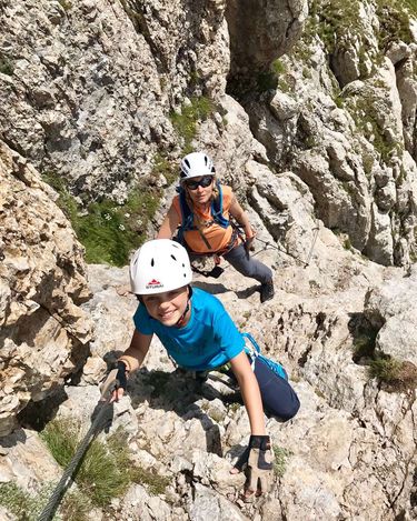 Martyna Wojciechowska z córką w Dolomitach