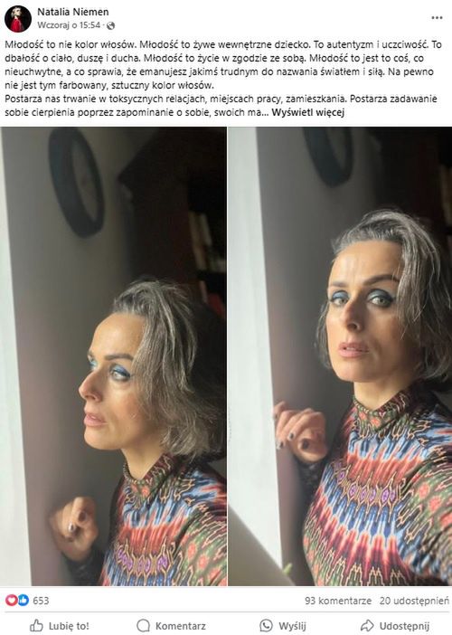 Natalia Niemen o podejściu do siwych włosów