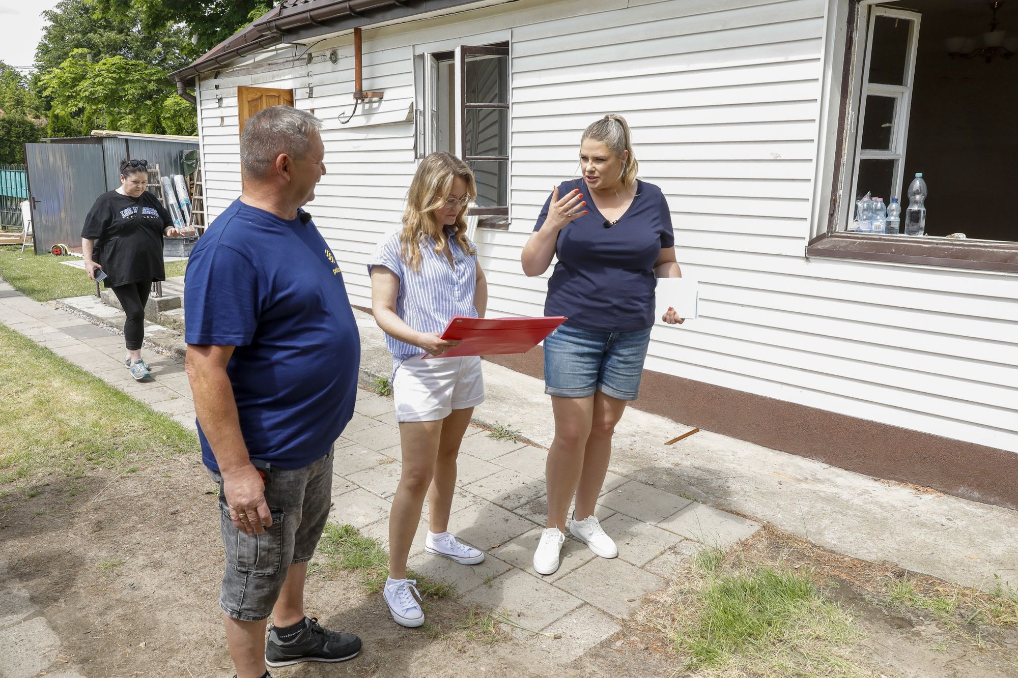 Elżbieta Romanowska na planie programu "Nasz nowy dom"