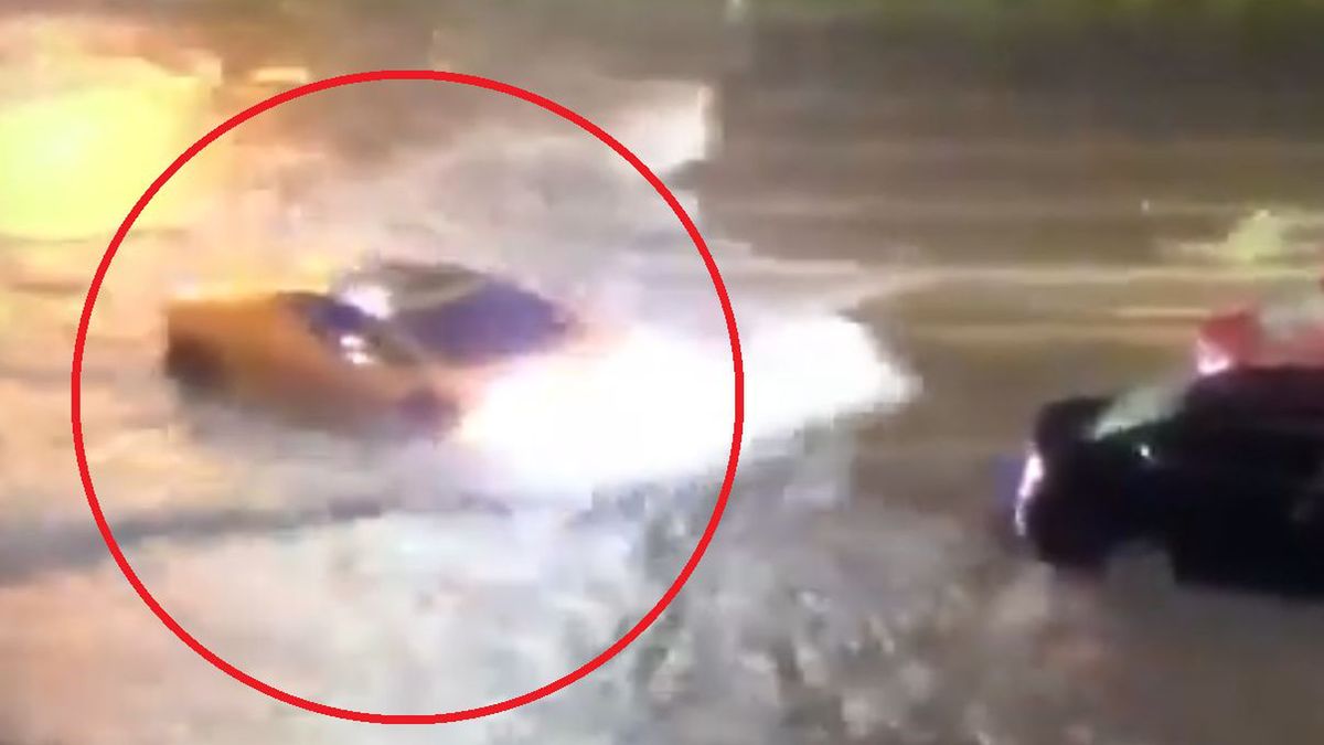 Kadr z nagranie - kierowca chciał być jak James Bond?