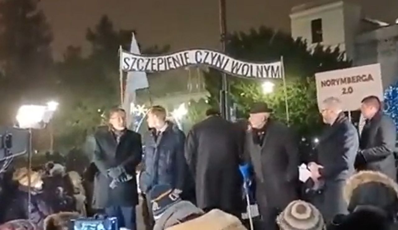 Skandaliczny transparent na proteście Konfederacji 