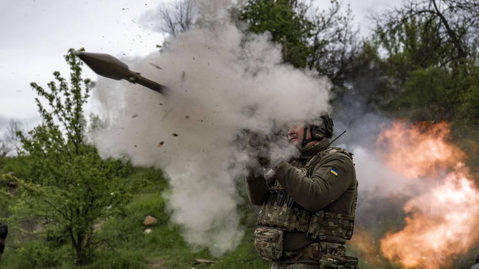 Combat readiness and experience training of 57th Brigade of Ukrainian army in Donetsk
DONETSK, UKRAINE - MAY 08: A soldier fires a rocket gun as Ukrainian soldiers in the Donetsk region, where the country's most intense clashes occur, attend intensive combat training by using both domestic and foreign weapons amid Russia-Ukraine war in Donetsk, Ukraine on May 08, 2023. Infantry is always prepared in a conflict where heavy weaponry like aircraft, helicopters, tanks and other heavy armored vehicles, artillery systems, and mortars are widely deployed on frontline. Combat readiness and experience training of the 57th Brigade of the Ukrainian army continues in Donetsk. Muhammed Enes Yildirim / Anadolu Agency/ABACAPRESS.COM 
Dostawca: PAP/Abaca
AA/ABACA
Battle, Conflict, Military Vehicle, Tank