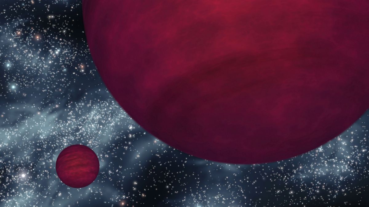 Brązowy karzeł krąży wokół czerwonego — zdjęcie ilustracyjne