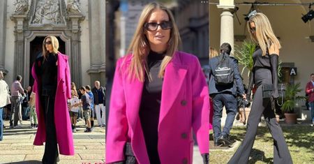 Małgorzata Rozenek ZADAJE SZYKU na włoskim Fashion Weeku. Poszła na pokaz w różowym płaszczyku (ZDJĘCIA)