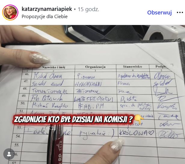 Tak Doda podpisała się w Sejmie