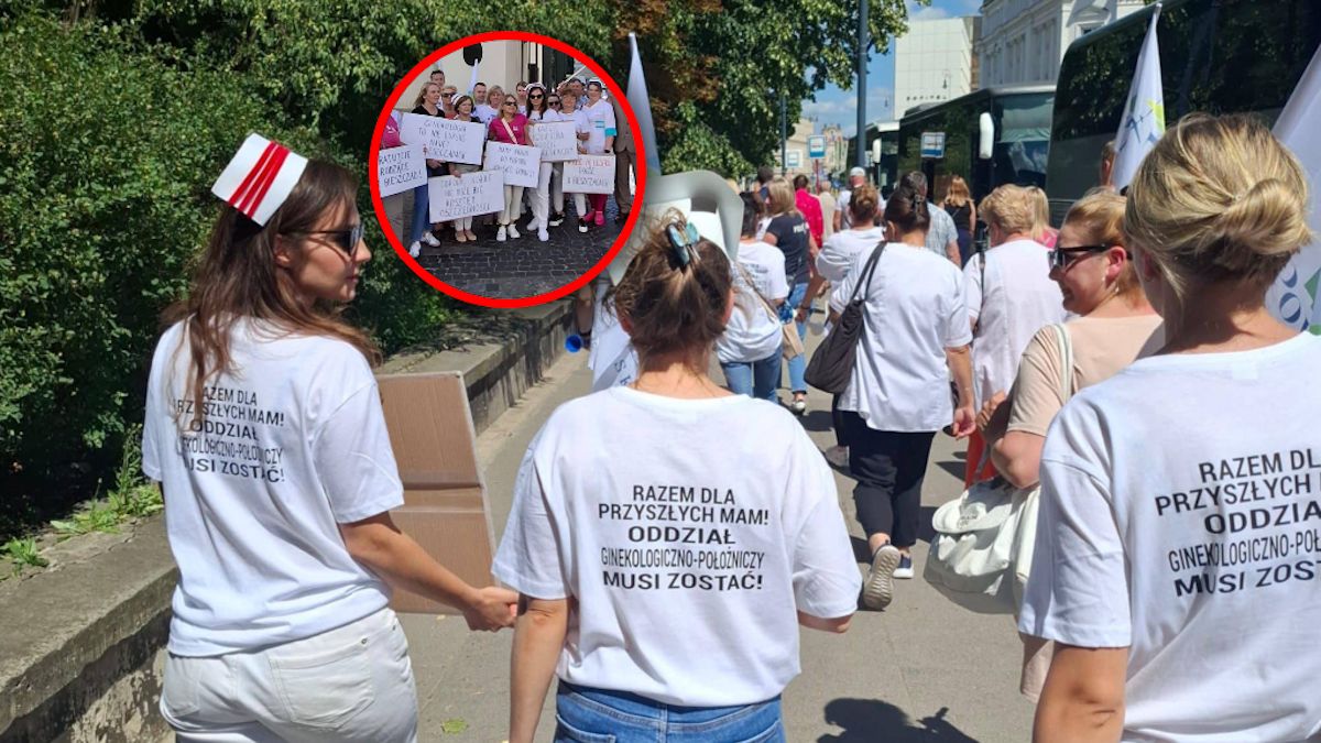 Obrońcy ostatniej porodówki w Bieszczadach protestują w Warszawie