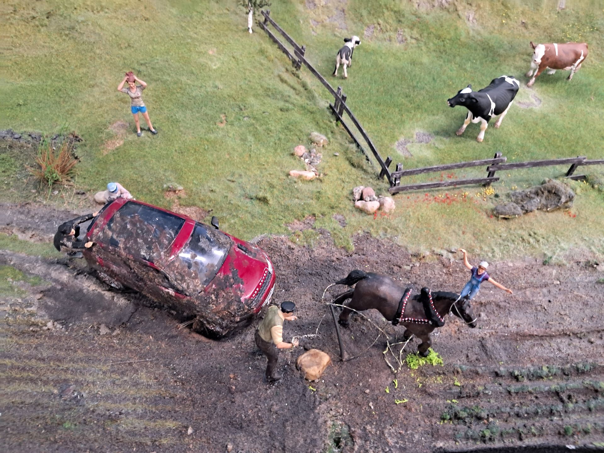Miniaturowy rolnik przy pracy