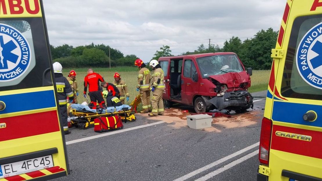 Wypadek na DK 91. 11 osób rannych, w akcji dwa śmigłowce LPR