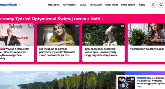 Serwisy NaszeMiasto stawiają na optymistyczne newsy