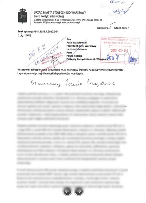 Korespondencja wysyłana na niepoprawny adres radnego Warszawy do której dotarła WP
