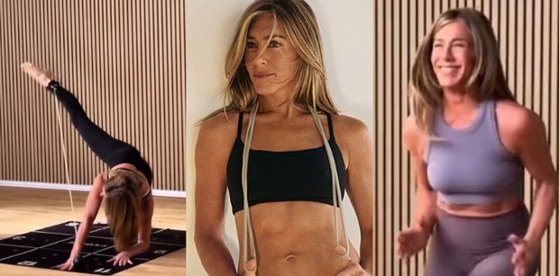 56-letnia Jennifer Aniston wyciska siódme poty i chwali się TWARDYM JAK SKAŁA brzuchem. Niezła forma?