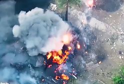 Ukraińska artyleria niszczy rosyjską kolumnę pojazdów. Wyrzutnie rakiet Uragan bez szans