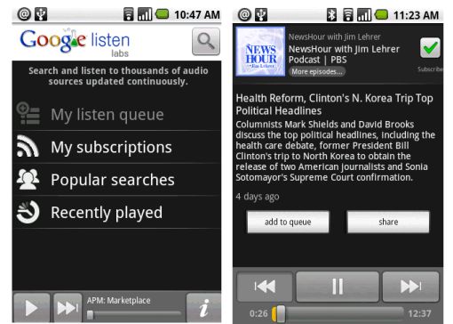Google Listen - słuchaj podcastów na telefonie z Androidem