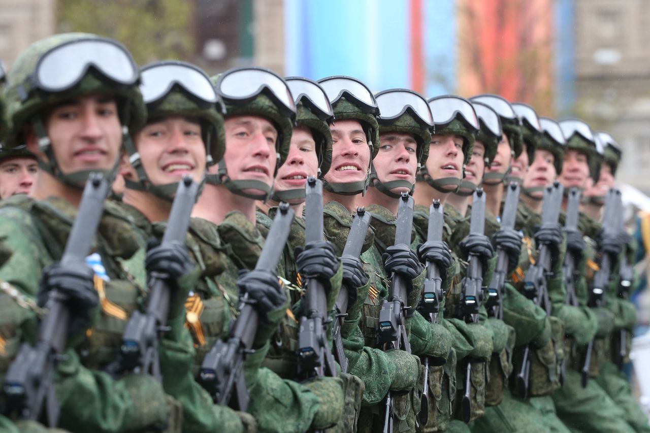 Russian soldiers during the parade on Red Square, 2017