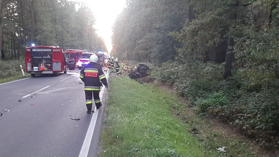 śląskie. Na drodze wojewódzkiej w Jankowicach dwie osoby zginęły w wyniku czołowego zderzenia samochodów.