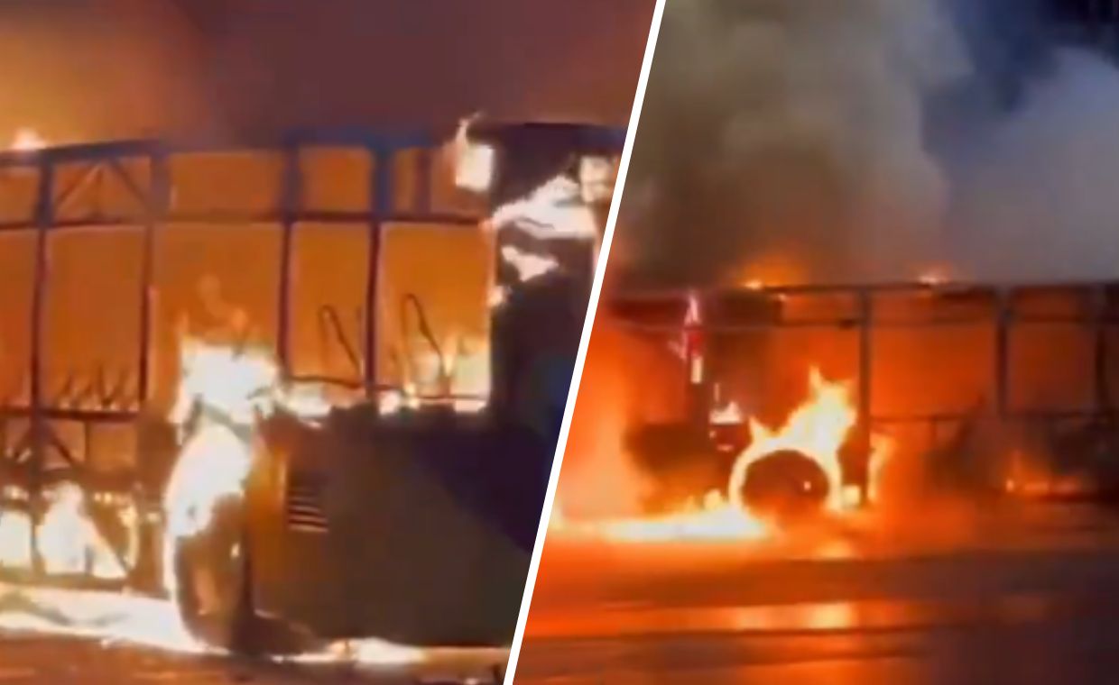 Potężny pożar autobusu w Szwajcarii. Co najmniej 6 osób zginęło Kép