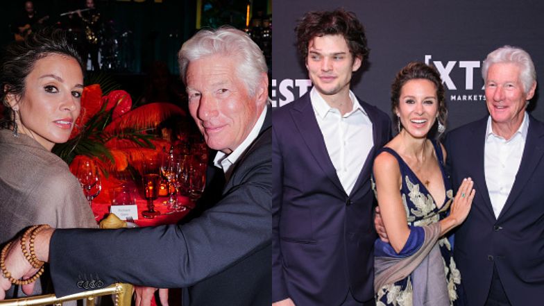 Richard Gere z żoną i synem na ściance