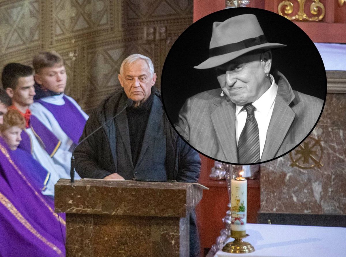 Marek Kondrat na pogrzebie Jana Nowickiego 