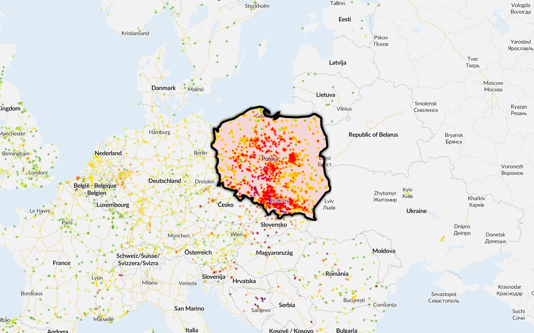 Mapa jakości powietrza