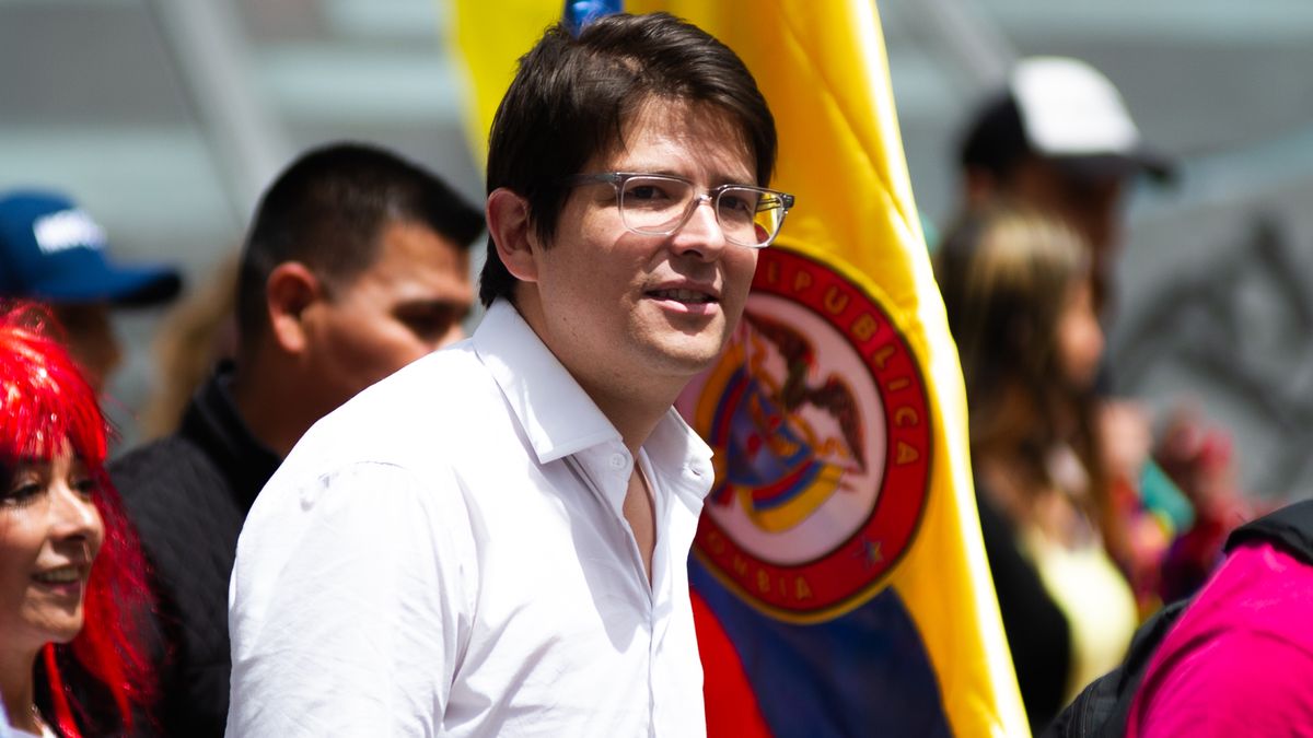 Colombian politician Miguel Uribe Turbay during the demonstrations against the reform proposals of Colombian president Gustavo Petro, in Bogota, Colombia, February 15, 2023. (Photo by Sebastian Barros/NurPhoto via Getty Images)