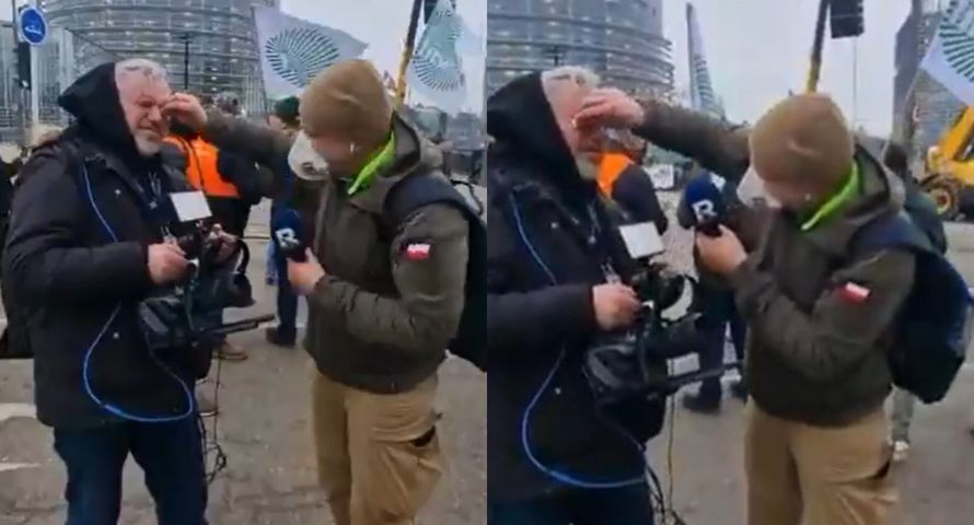 Policja gazem łzawiącym w protestujących rolników. Ucierpiał operator Republiki