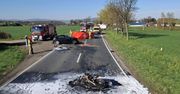 Tragiczny wypadek na DK46. Zablokowana droga w Ściborzu