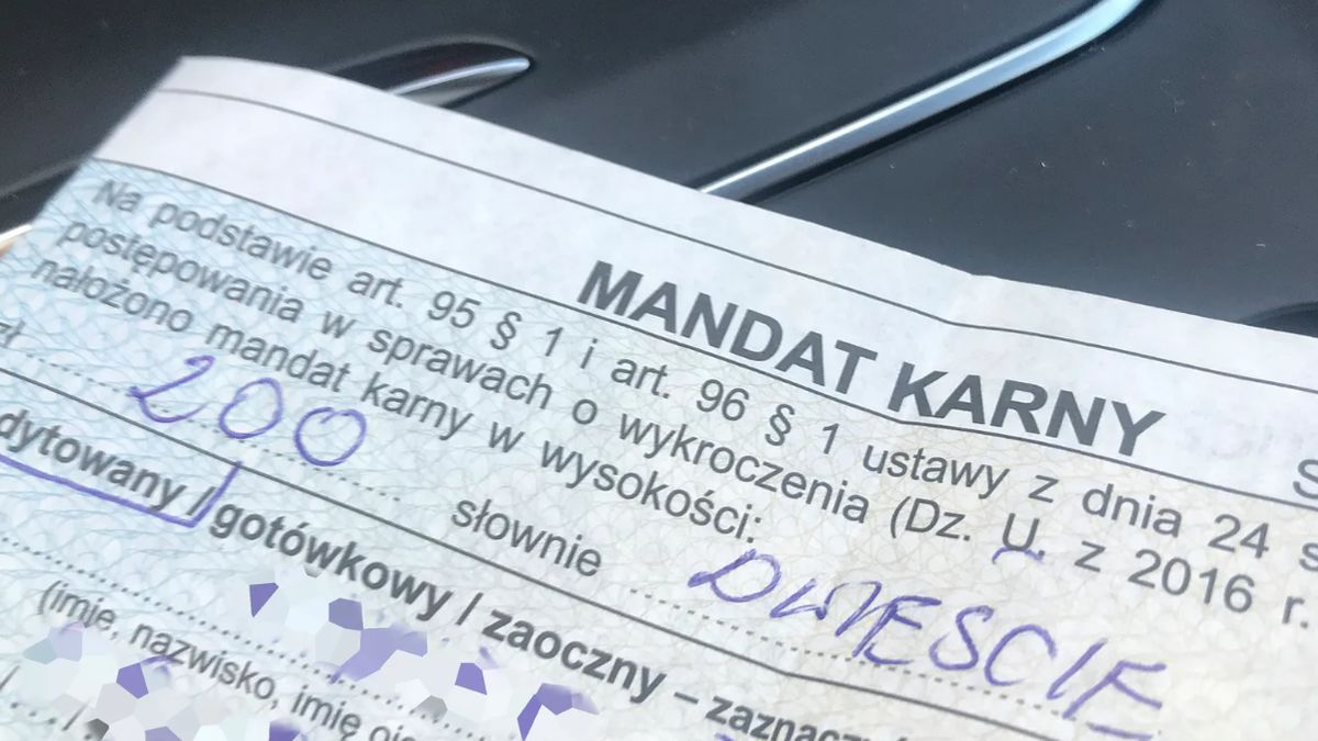 Mandat karny - zdjęcie ilustracyjne