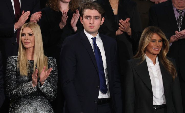 Melania Trump z synem Barronem na State of the Union 2026