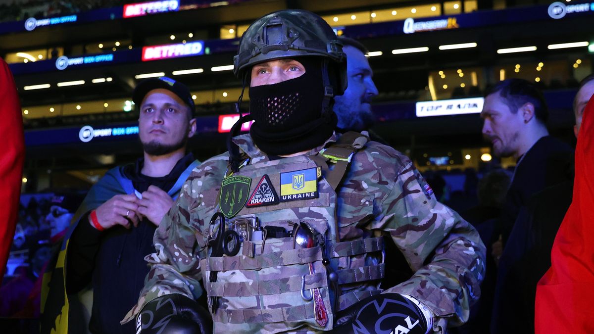 LONDON, ENGLAND - DECEMBER 03: Denys Berinchyk walks to the ring before his lightweight fight with Yvan Mendy, at Tottenham Hotspur Stadium on December 03, 2022 in London, England. (Photo by Mikey Williams/Top Rank Inc via Getty Images)