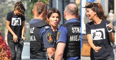 Górniak pozuje pod Tęczą na pl. Zbawiciela... ze Strażą Miejską (ZDJĘCIA)