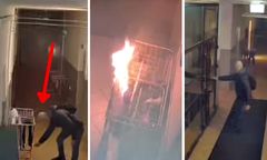 Hostel stanął w ogniu. Kamery uchwyciły, co zrobił gość. Mamy nagranie