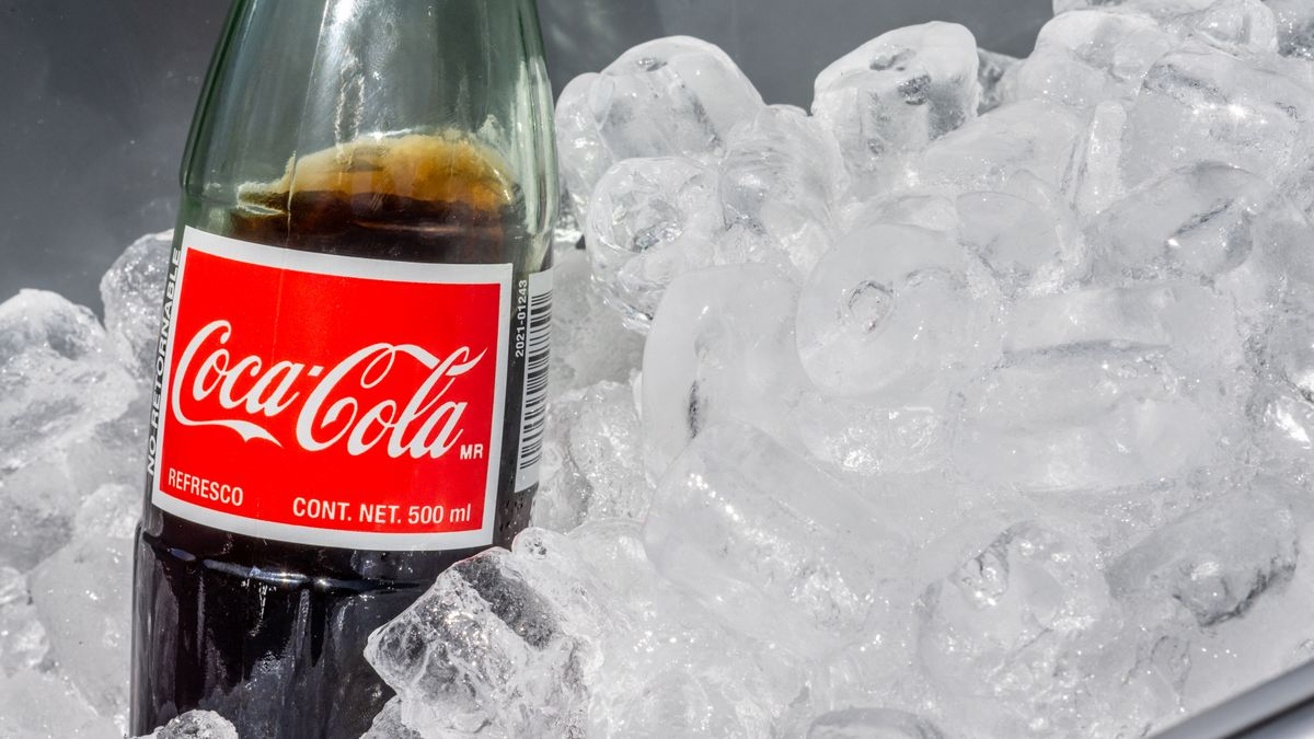 AUSTIN, TEXAS - JULY 17: In this photo illustration, a Mexican Coke beverage is displayed in an ice-cooler at a park on July 17, 2025 in Austin, Texas. U.S. President Donald Trump stated in a Truth Social post that Coca-Cola has agreed to use real cane sugar in its U.S. beverages, similar to Mexican Coke. (Photo illustration by Brandon Bell/Getty Images)
