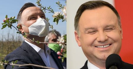 Radosny Andrzej Duda kontempluje przyrodę w maseczce Z RĘCZNIKA PAPIEROWEGO. Internauci zdezorientowani: "SERIO?" (FOTO)