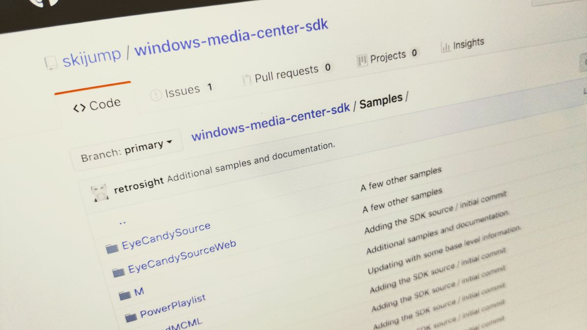 Windows Media Center SDK z otwartym kodem. Źródła są na GitHubie