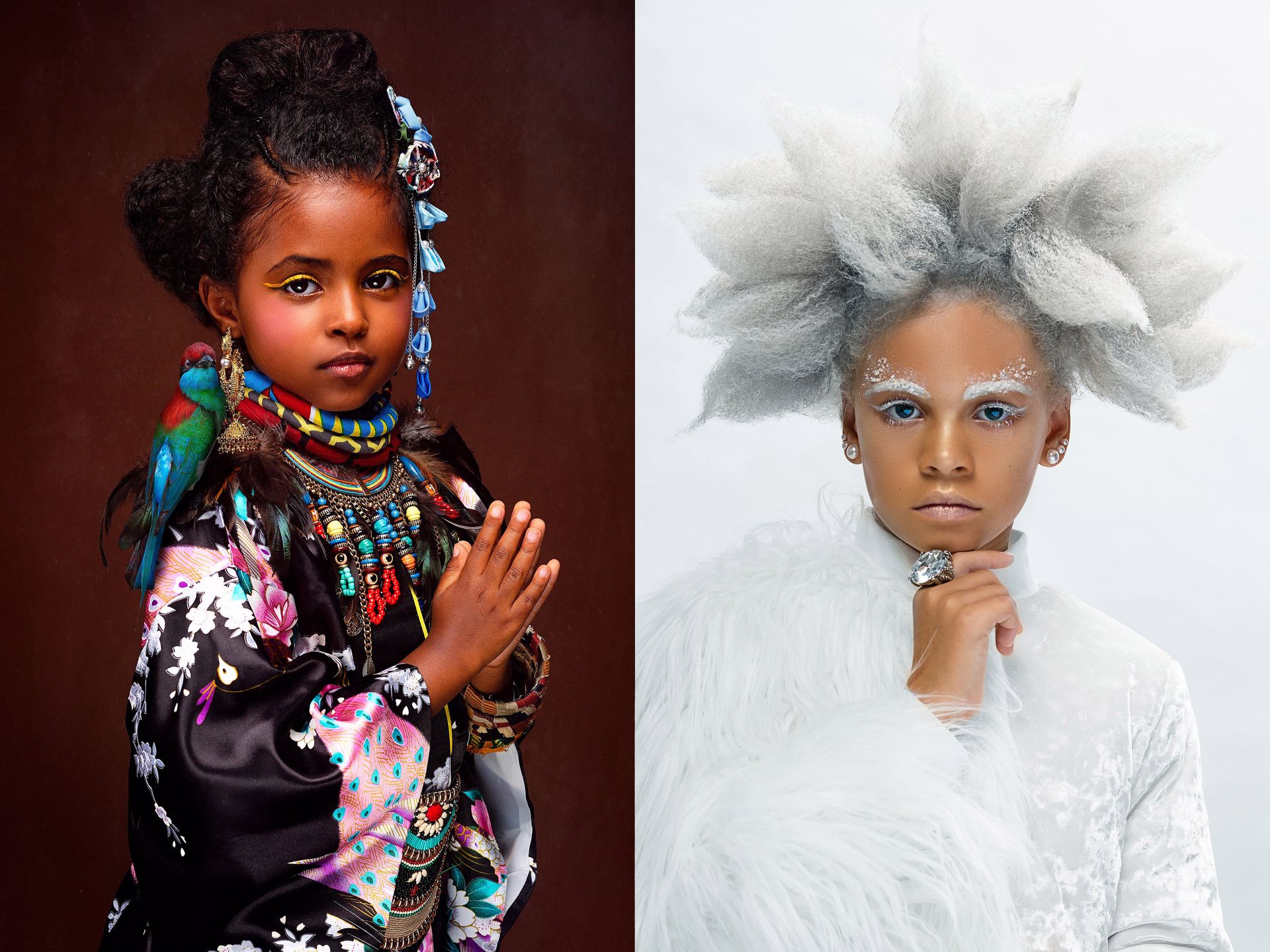Dzieci, które na głowie mają sztukę. Portrety high-fashion w hołdzie afro 6