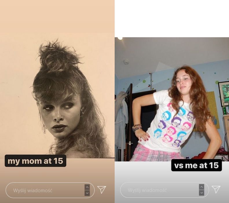 Izabella Scorupco i jej córka, gdy miały 15 lat