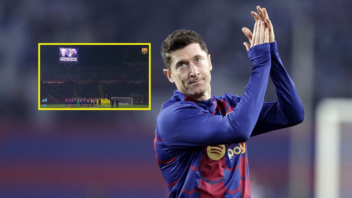 Robert Lewandowski (minuta ciszy przed meczem Barcelona - Villarreal)