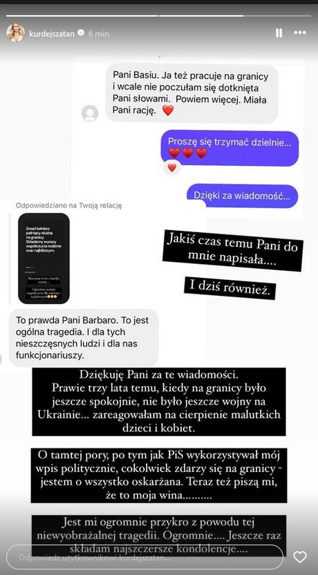 Barbara Kurdej-Szatan reaguje na śmierć żołnierza