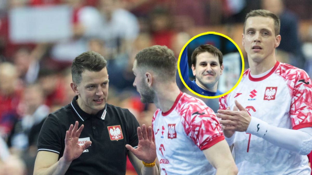 Getty Images / Foto Olimpik/NurPhoto oraz Sanjin Strukic/Pixsell/MB Media / Na zdjęciu: Reprezentacja Polski oraz w kółku Nebojsa Simić