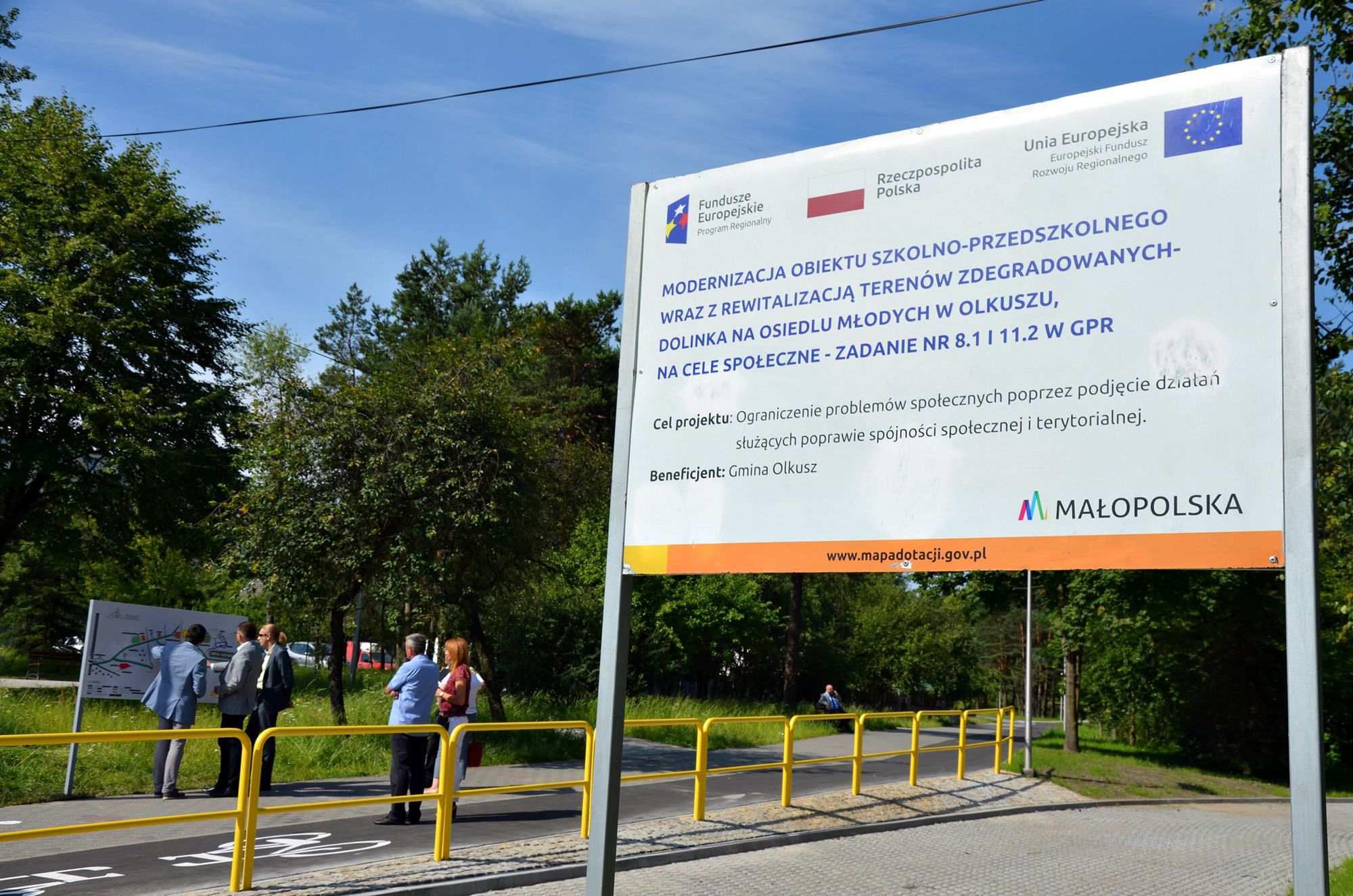 Tablica z informacją o dofinansowaniu z UE