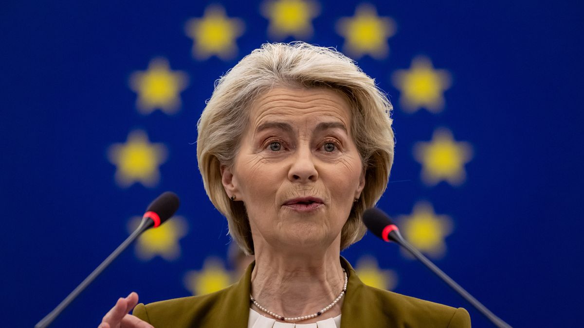 European Commission President Ursula von der Leyen speaks during a debate on urgent actions to revive EU competitiveness, deepen the EU single market, and reduce the cost of living in Strasbourg, France, 11 February 2026. The current plenary session runs from 09 to 12 February 2026. EPA/CHRISTOPHE PETIT TESSON Dostawca: PAP/EPA.