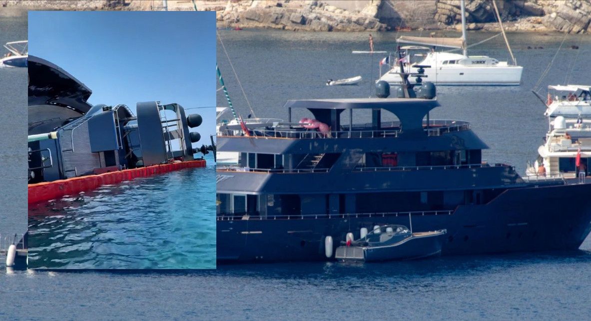 Wywrócony jacht u wybrzeży Grecji