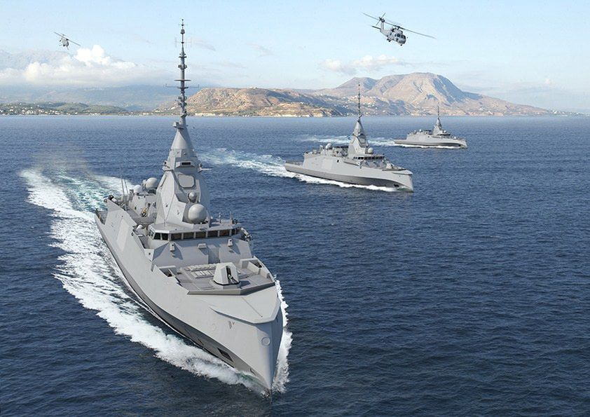 Wizja trzech greckich fregat typu Belharra, 