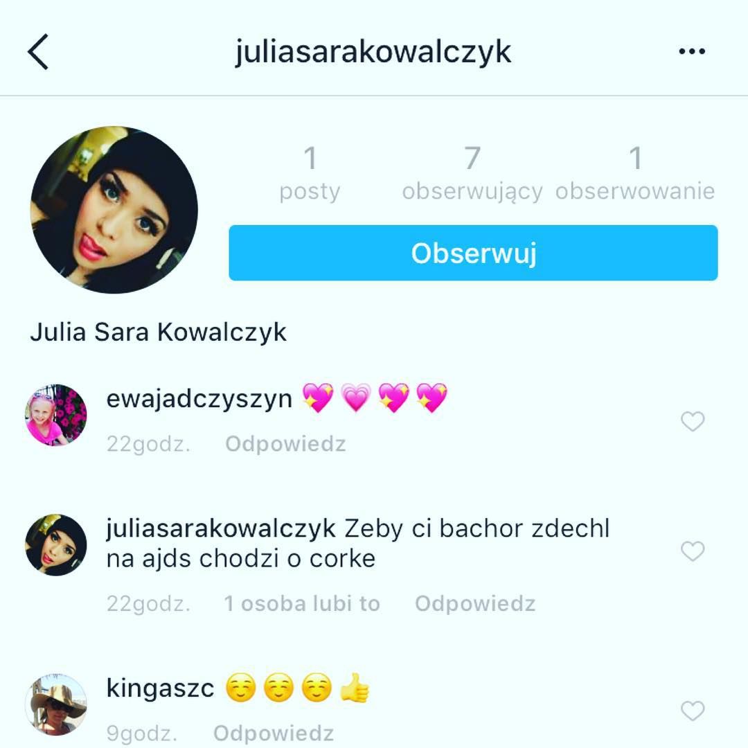 Hejterka życzy córce Kasprzykowskiego śmierci na AIDS