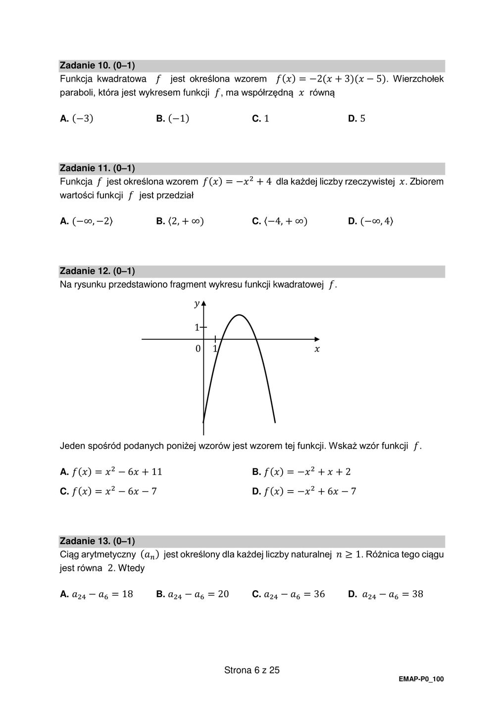 Matura poprawkowa 2021. Matematyka