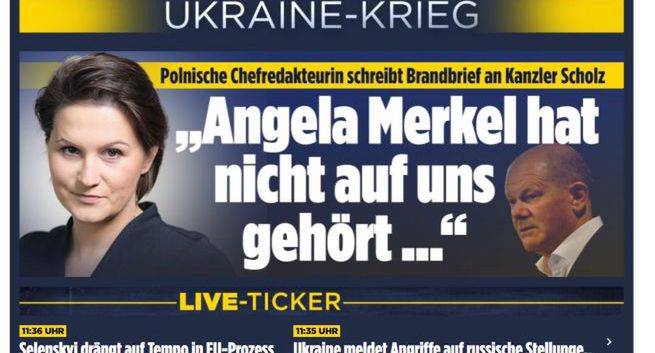 Naczelna „Faktu” w „Bildzie” apeluje do kanclerza Niemiec ws. Ukrainy. "Merkel nie słyszała Polski"