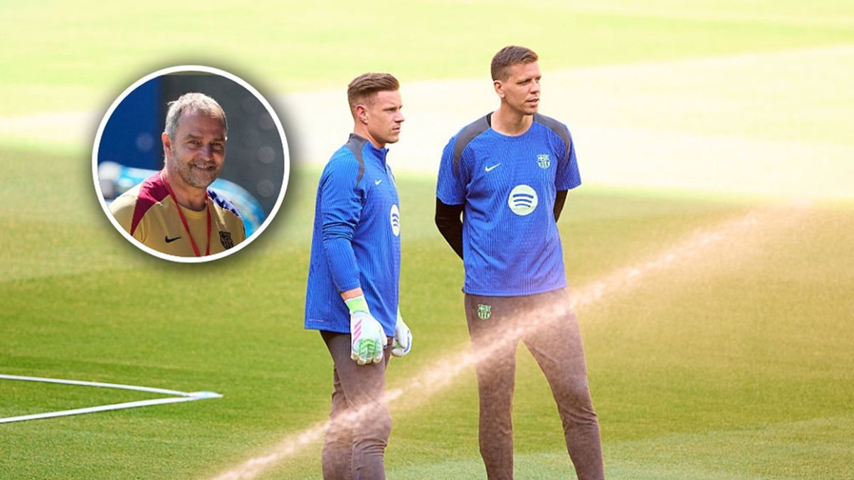   / Fran Santiago/Getty Images i EPA/Alejandro Garcia / Na zdjęciu: Wojciech Szczęsny i Marc-Andre ter Stegen oraz Hansi Flick (w kółeczku)