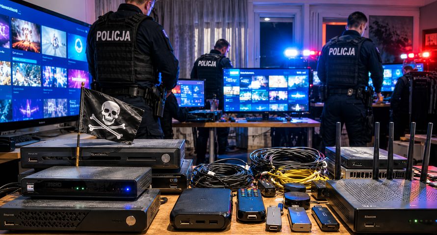 Piractwo telewizyjne w Polsce. Policja ma mniej spraw, ale więcej podejrzanych