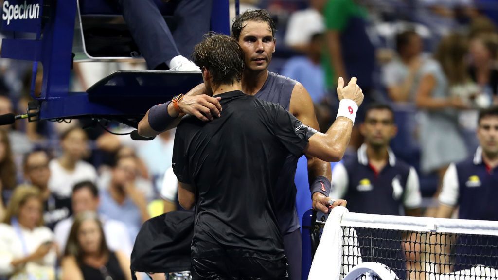 David Ferrer i Rafael Nadal po zakończeniu meczu w US Open 2018
